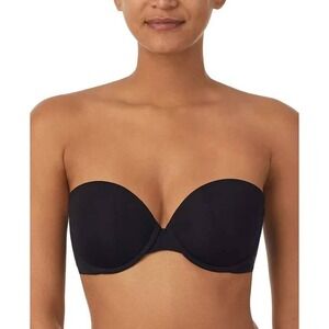 DKNY Black Smooth‎ Ess Strapless Bra  Support Lingerie Intimate Sz 36D / #8144